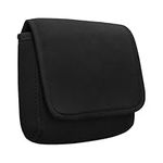 kwmobile Cable Organiser Bag - Soft Protective Neoprene Tech Pouch - 16 x 12 cm - Cable Travel Organiser Storage with 2 Interior Mesh Pockets - Black