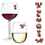 Fox and Owl Wine Glass Charms - Magnetic Drink Markers for Regular or Stemless Glasses by Simply Charmed