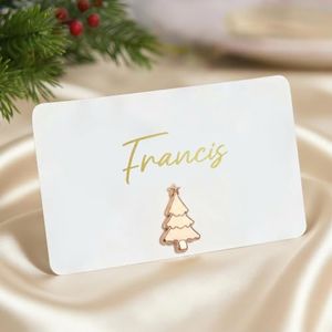 UNIQOOO 24Pcs Decorative Xmas Tree Place Card Holders Bulk, Name Card Holder, for Christmas Table Decor, Table Setting, Name Tag, Party Food Labels