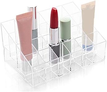 TRIXES Rangement transparent pour rouge à lèvres, 24 compartiments, présentoir cosmétique pour rouge à lèvres, organisateur de rangement pour brillant à lèvres, unité de maquillage