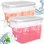 2Pcs 5L Plastic Water Dispensers Fridge Liquid Dispenser Drink Dispenser with Tap Iced Beverage Dispensers for Milk Ice Tea Cocktail Juice Lemonade