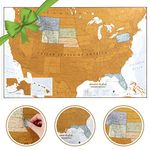 Scratch USA - Scratch off places you travel map - America (US) - Detailed cartography - US States - National Parks - 34 (w) x 22 (h) inches