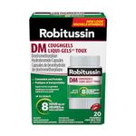 Robitussin DM Coughgels, Alcohol Free Liqui-Gels, 20 Count