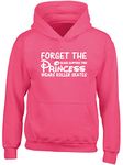 Hippowarehouse Forget The Glass Slippers This Princess Wears Roller Skates Kids Children's Unisex Hoodie Hooded top Fuchsia Pink