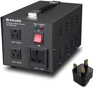 SEYAS 500 W Voltage Converter USA Voltage Converter 220 V to 110 V Transformer Automatic Step Up & Step Down with U.S. Patent (500 W)