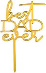 Best Dad Ever Gold Mirror Father's Day Birthday Cake Topper