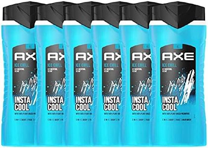 AXE Gel doccia 3 in 1 e shampoo Ice Chill XL da uomo, 6 x 400 ml Body Face Hair Wash Shower Gel dermatologicamente testato (in set da 6)