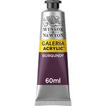 Winsor & Newton Galeria Acrylic Colour - Tube of 60 ML - Burgundy (075) - Highly Pigmented Lightfast Artists' Acrylic Paints for Canvas, Wood, Fabric & Paper - More Colours Available