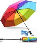 Rain-Mate Compact Travel Stick Umbrella - Pocket Portable Folding Windproof Mini Umbrella - Auto Open and Close Button and 9 Rib Reinforced Canopy