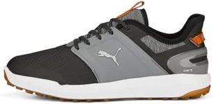 PUMA Golf Men's Ignite Elevate Golf Shoe, Puma Black-Quiet Shade-Gum, 12.5