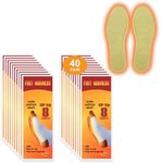 Insole Foot Warmers - Long Lasting Safe Natural Odorless Air Activated Warmers Instant Warm Up to 8 Hours of Heat - Disposable Heating Pack for Skiing, Winter Hunting - 40 Pairs feet Warmers for Men