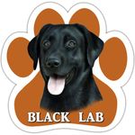 E&S Pets Black Lab Car Magnet With Unique Paw Shaped Design Measures 5.2 by 5.2 Inches Covered In UV Gloss For Weather Protection