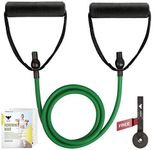 GOAT Resistance Tube Bands, Multipurpose Resistance Tube with Foam Handles, Door Anchor for Exercise, Suitable in Home & Gym Workout for Men & Women (Green 20 LBS + Door Anchor)