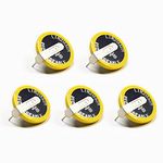 EEMB 5PCS LIR2032H Rechargeable Battery 3.7V Lithium-ion Coin Button Cell Batteries with Solder Tabs 70mAh Can Replace ML2032 for Car Remote Key Fob Watch(5)