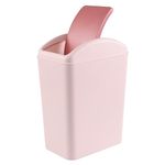 Afromy 4.2 Gallon Plastic Garbage Container Bin with Swing Top Lid, Waste Basket for Kitchen, Bathroom, Living Room (Pink)