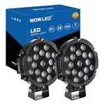 WOWLED 2 Pcs 51W 7inch LED Driving Light Spot Beam Work Lamp Offroad SUV 4WD 4X4 Truck Boat