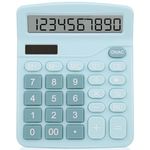 Calculators, 12-Digit Solar Battery Desk Calculator Office Calculator with Large LCD Display Large Buttons, Dual Power Desktop Calculator for Office Home School, Home (Blue)