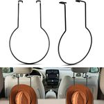 Ferraycle 2 Pcs Cowboy Hat Rack Cowboy Hat Holder Hard Hat Holder for Truck Seat Car Hat Holder for Car Truck SUV Seat Accessories to Keep Shape (Black)