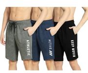 KART BLACK Men's Regular Fit Shorts with Pocket/Casual Knit Shorts/Combo Pack of 3/Summer Shorts (4XL, AndraAthlet_NavymActiv_BlackKeepM)