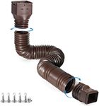 plusgutter Brown 1-Pack Rain Gutter Downspout Extensions Flexible, Drain Downspout Extender,Down Spout Drain Extender, Gutter Connector Rainwater Drainage,Extendable from 21 to 68 Inches