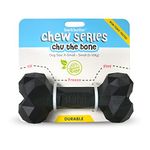 BarkButler Chu The Bone Dog Toy - Black | X-Small-Small Dogs (0-10 Kg) | Durable & Treat-Dispensing | Gentle on Teeth & Gums | 100% Natural Rubber | Non-Toxic | Suitable for All Dog Breeds