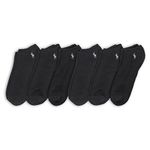 Polo Ralph Lauren Men's Classic Sport Solid Low Cut Sock 6 Pack, Black, Men's Shoe Size: 6-12.5, Black, 6-12.5