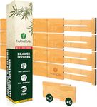 Farmical Drawer Organizer Tray for Storage - 4 Divider with 9 Inserts, Expands from 16.95"-22" Drawer Organiser Separators for Kitchen & Wardrobe, Wooden Cutlery Tray, Bamboo Divider(Large)