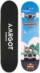 Amrgot Skateboards for Beginners,31 * 8 inches Complete Skateboards for Kids,Boys,Girls and Adults,7 Layer Maple Wood,Double Kick Deck Concave Standard and Tricks Skateboard (Pixel Warrior)