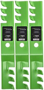 8TEN LawnRAZOR Mower Blade Set for John Deere Scotts 325 F510 GT242 GX345 48 inch Decks M113517 M115495 (Toothed Mulching)
