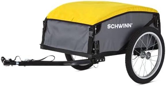 Schwinn Daytripper Cargo Trailer for Bike, 100 lbs. Max Weight Capacity, Collapsible Frame With Quick-Release Wheels, Air-Filled Tires, Yellow/Grey