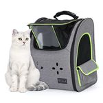 Petsfit Cat Backpack Portable Cat Carrier Backpack,Top Transparent Window Pet Carrier Backpack with Handle Carry for Small Dogs and Cats