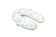 Doomoo Breastfeeding & Pregnancy Pillow Buddy - 180 cm Including Cover Made of Organic Cotton Jersey, with Fine EPS Micro Bead Filling, Oeko-Tex® Standard 100, Aqua Leaves Green