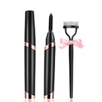 Heated Eyelash Curlurs - Electric Eyelash Curlers with Eyelash Comb, Fast Preheating Rechargeable Lash Curlers, 3 Level Smart Temperature Control, Portable, Black