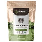 Organic Lions Mane Mushroom Powder - Ultra Concentrated Lions Mane Mushroom Supplement - Promotes Mental Clarity, Focus and Memory - 100% Fruiting Body - 100 grams - Longevity Botanicals