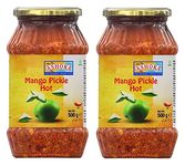 Ashoka Mango Pickle Hot 500g (Pack of 2) - Perfect as a Side Condiment for Any Indian Dish - Eaten with Indian Dinner or with Indian Breakfast