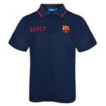 FC Barcelona Official Football Gift Boys Crest Polo Shirt Navy Blue 12-13 Years