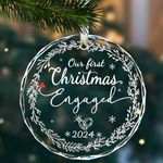 Engagement Gifts for Couples - Our First Christmas Engaged Ornament 2024 - Newly Engaged Gifts for Couple - 1st Christmas Engagement Ornament 2024, Engaged Christmas Ornament 2024