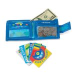 Melissa & Doug Pretend to Spend Toy Wallet With Play Money and Cards (45 pcs), Blue | Pretend Money, Kids Play Wallet, Play Money Set For Kids Ages 3+