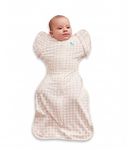 Love To Dream™ Swaddle UP™, Small 3.5–6 kg – Tan Houndstooth | Snug Fit, Supports Healthy Sleep Routine | 1.0 Tog Ideal for Spring & Summer (20–24°C) | Machine Washable Cotton & Double Zip