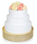 Occasions Bling Wedding Cake Stand (Holds 150 lbs) Cupcake Base, Decorative Centerpiece for Parties (16'' Round, Soft Gold)