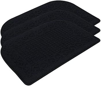 COSY HOMEER 32X20 Inch Anti Fatigue Kitchen Rug Mats are Made of 100% Polypropylene Half Round Rug Cushion Specialized in Anti Slippery and Machine Washable Black(3 pcs)