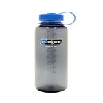Nalgene Sustain Tritan BPA-Free Water Bottle Made with Material Derived from 50% Plastic Waste, 32 OZ, Wide Mouth, Smoke Grey