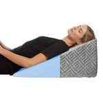 Sleepsia Wedge Pillow for Sleeping | 1 Year Warranty | Back Support Orthopedic Gel Memory Foam Wedge Cushion for Acid Reflux, Pregnancy, Snoring, GERD, Back & Leg Support- Grey, 20" Lx17.4 Wx10 H