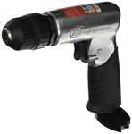 Ingersoll Rand 7811G Edge Series 3/8" Reversible Air Drill Keyless Chuck, 1700 RPM, Variable Speed Trigger, Forward & Reverse Controls, Handle Exhaust, Comfortable Grip, Silver