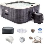 Intex PureSpa Plus Inflatable Square Hot Tub Spa with Maintenance Accessory Kit
