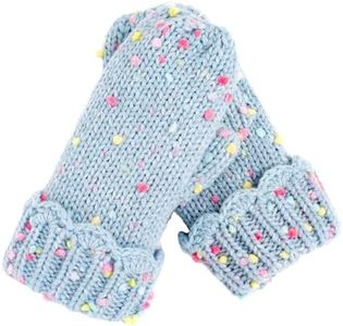 Kids Sprinkled Knit Warm Lined Mittens- Blue Lace (Infant/Toddler Girl 1-3 Y)