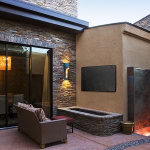 kwmobile Outdoor TV Cover for 43" – Black Polyester Protective Sleeve