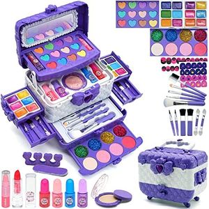 Kids Makeup Sets for Girls - Kids Makeup Sets for Girls 3-4, Maquillaje para Niñas,Best Toys for Little Girl,Play Make Up Kit, Princess Toddler Kid Stuff Ages4-12 Year Old Girl Birthday Gifts