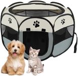 KOMCLUB Portable Pets Playpen Foldable, Dog Crate with Zip, Puppy Playpen Kennel Washable, 29" Indoor Pet Tent, Outdoor Pet Cage for Cats, Kitten, Rabbits,Small Dogs