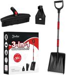 YARNOW 3-in-1 Snow Shovel Set, Shovel Blade & Rotating Brush & Scraper, Adjustable Removable Snow Shovel Set for Truck, Car, Camping and Other Outdoor Activities